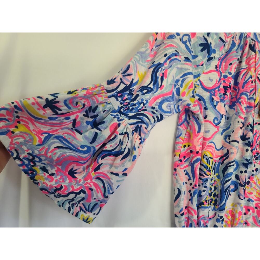 Lilly Pulitzer Women's Del Lago Pink Multicolored Tasseled Romper Small - Picture 5 of 9